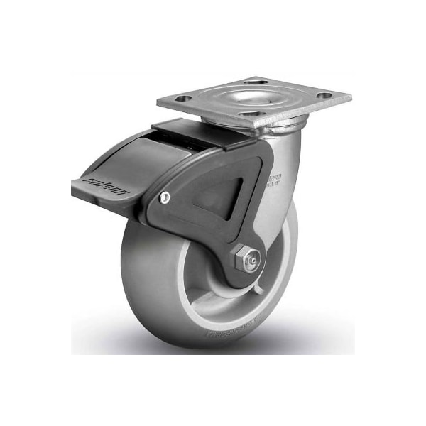 Colson Colson 4 Series Swivel Plate Caster 4.08199.559 BRK4 Rubber Total Lock Brake 8" Dia. 600 Lb. 4.08199.559 BRK4 - main
